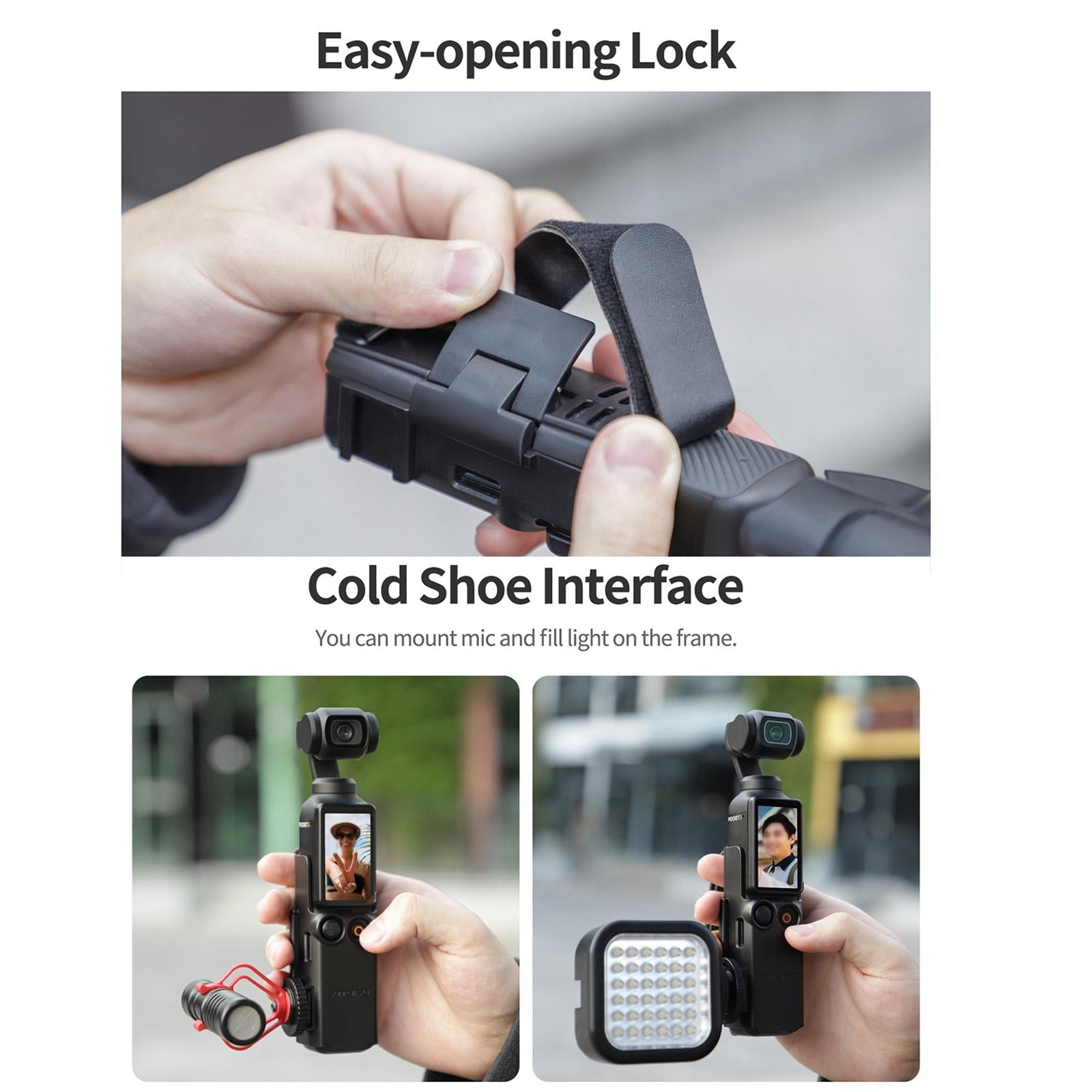 Protective Hand Band For Dji Pocket 3 With Cold Shoe Extension And Handle Cover-1915196800243994627