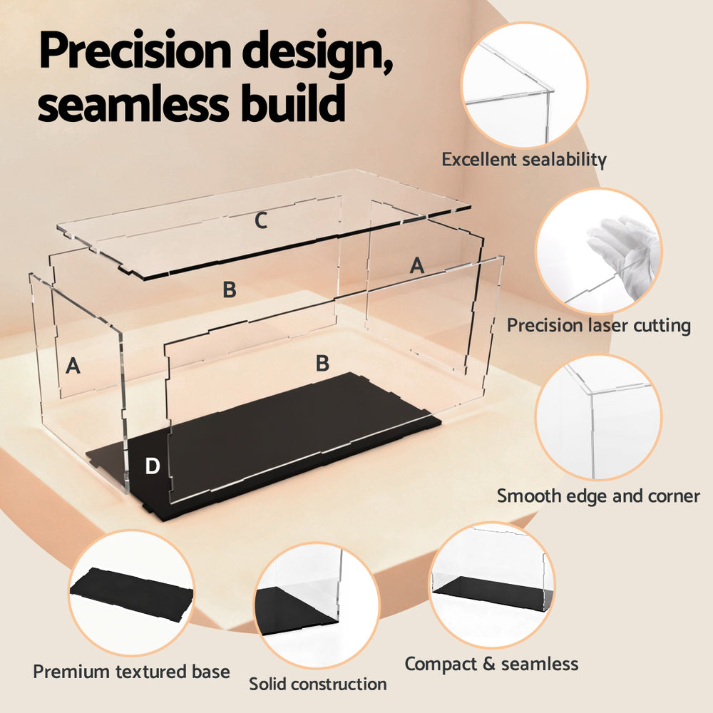 Artiss Clear Acrylic Display Case Dustproof Protection Box For Car Toys 15CM