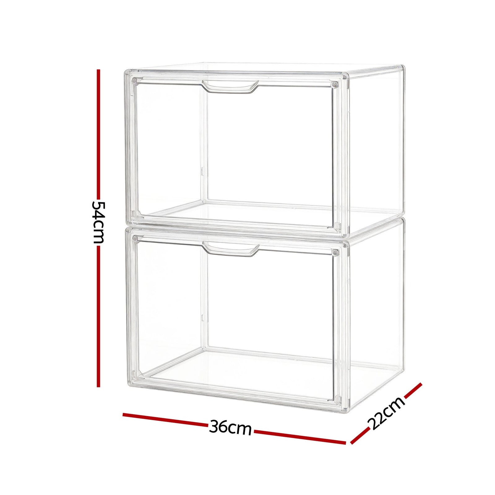 Artiss Clear Acrylic Display Case Box 2 Pack For Toys 54cm