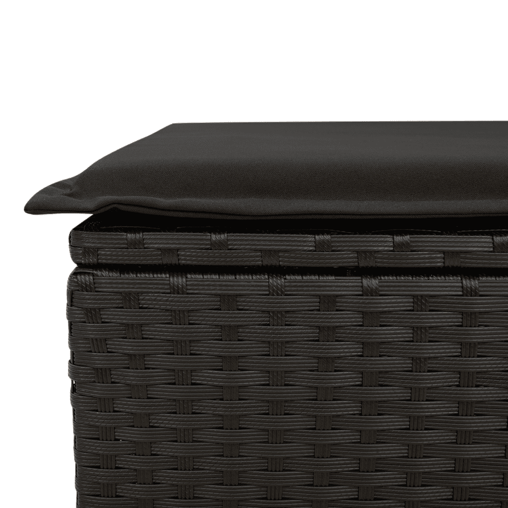 13 Piece Garden Sofa Set with Cushions Black Poly Rattan