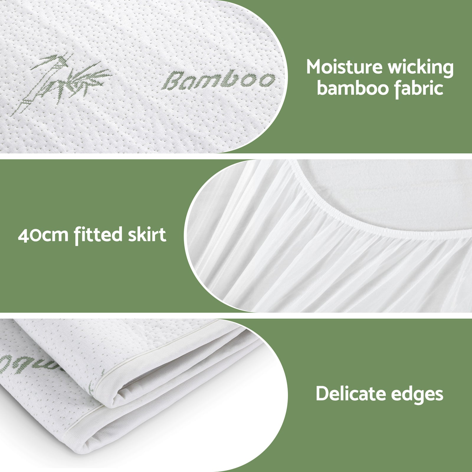 Giselle Electric Blanket Bamboo Fabric Single Fitted Heated Pad Underlay Washable Winter