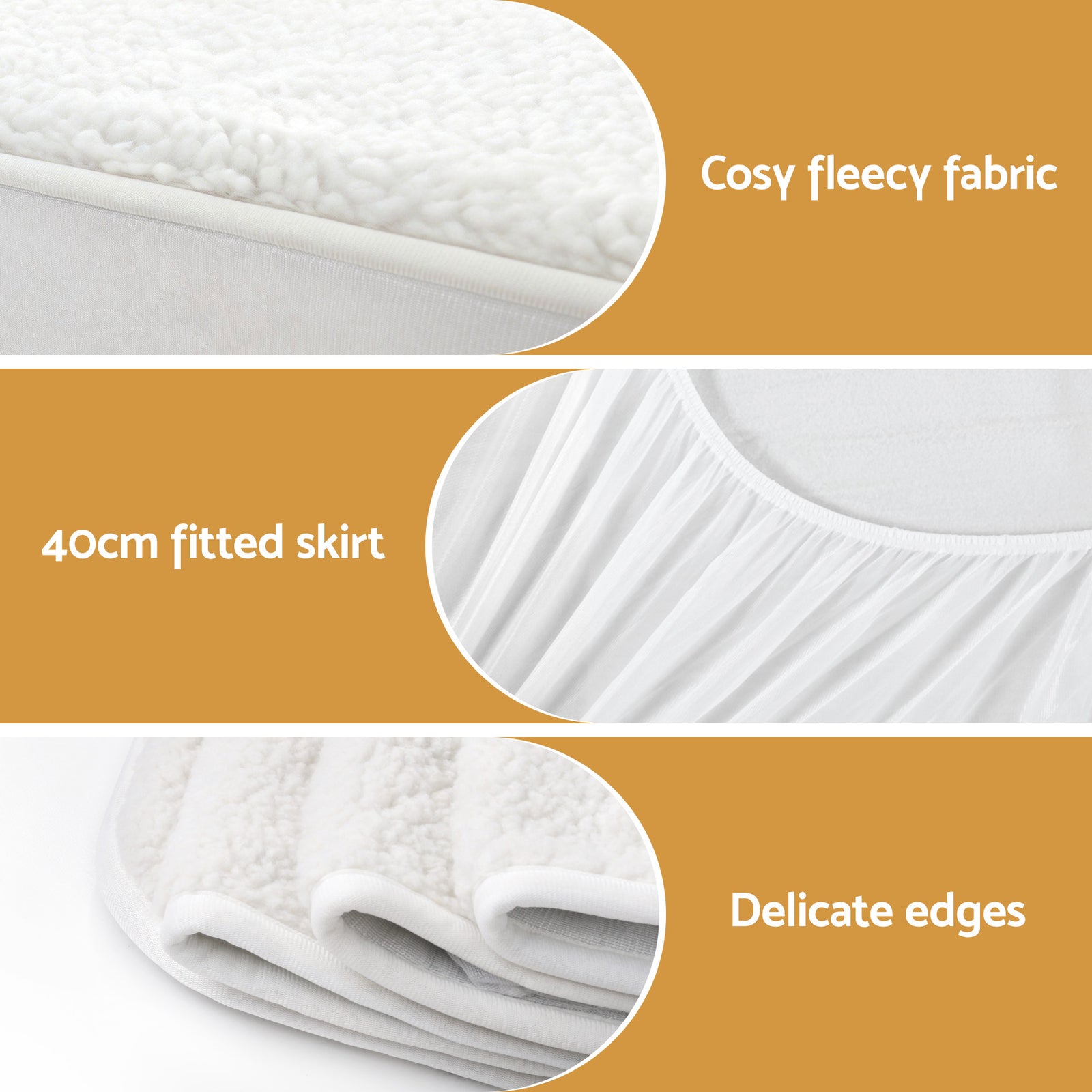 Giselle Electric Blanket LED Remote Sherpa Fleece Underlay Fully Fitted Machine Washable King Single