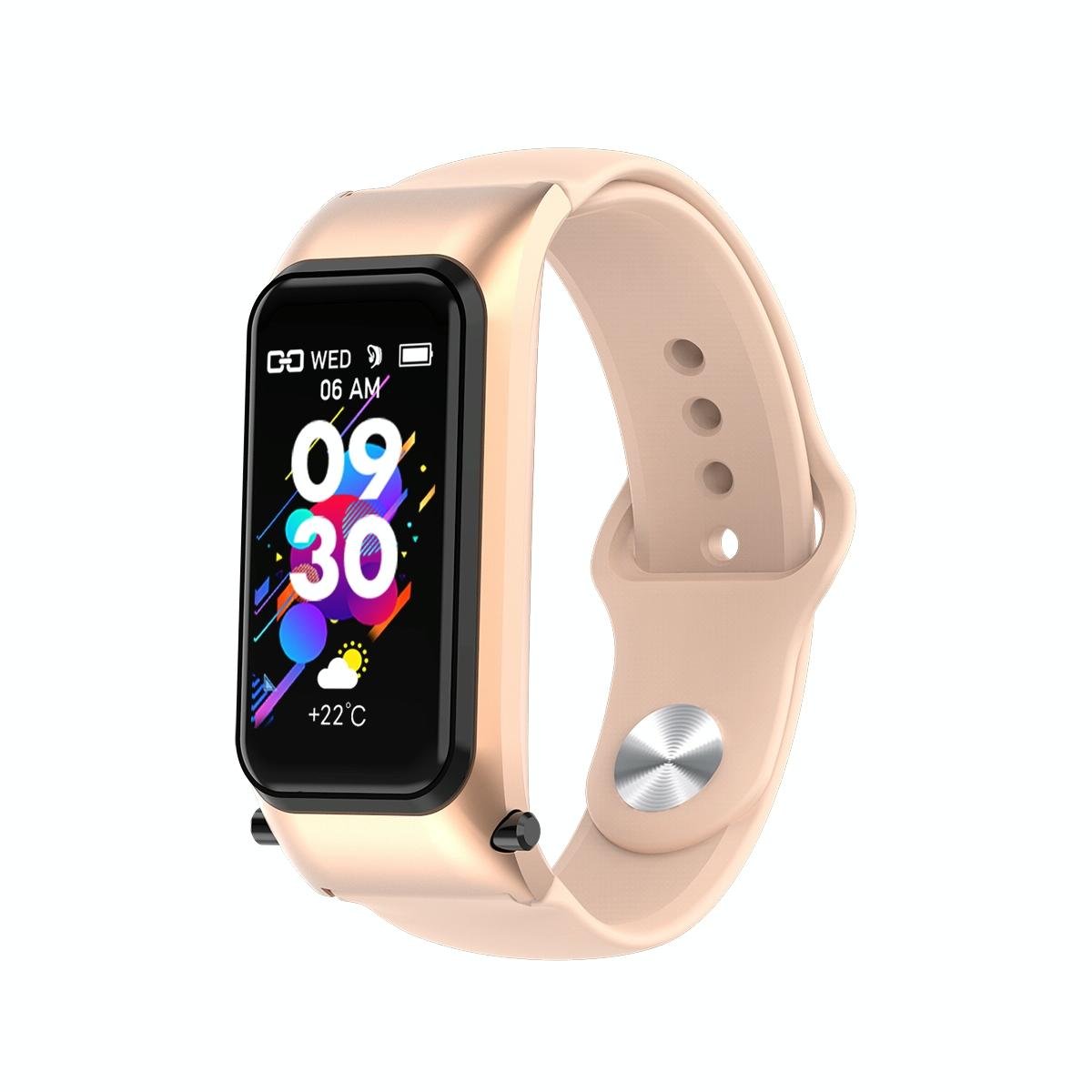 Bluetooth Smart Bracelet With Hd Screen - Rose Gold-1915196696317530113