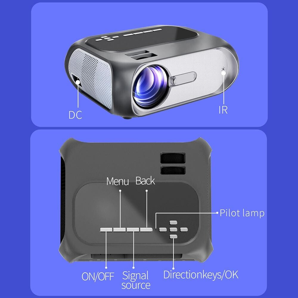 Portable Home Theater Projector - 200 Ansi Lumens - 1080P Hd - Basic Version-1915196977889546246