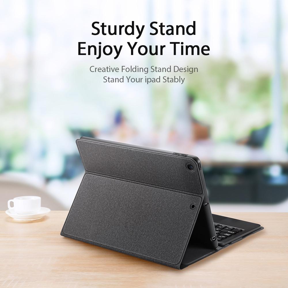 Smart Leather Case With Touchpad For Ipad 10.2 - Black-1915196880120320003
