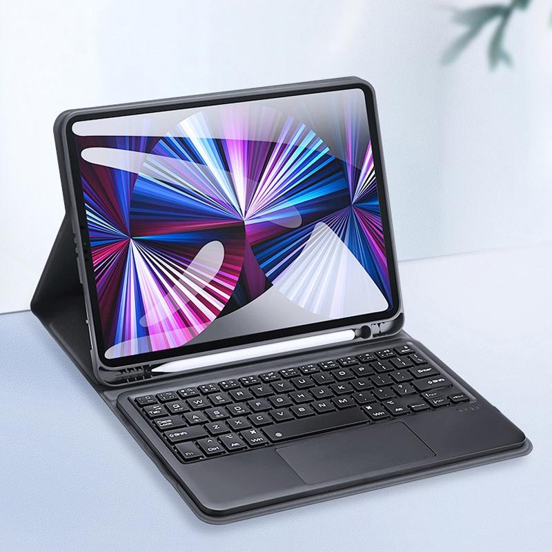 Leather Case With Bluetooth Keyboard & Touchpad For Ipad Air / Pro 11 - Black-1915196646199791623