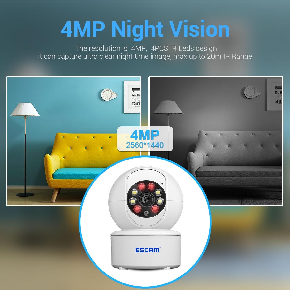 Indoor Hd Wifi Pan-Tilt Camera With Motion Detection Two-Way Audio And Night Vision - 4Mp-1915196524455923714