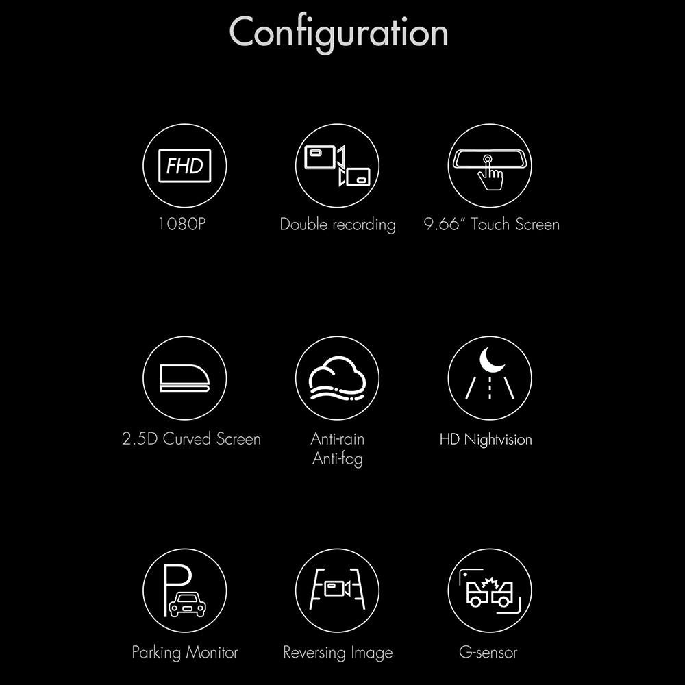 9.66 Fhd Ips Touch Screen Car Dvr With Starlight Night Vision-1915197389317214213