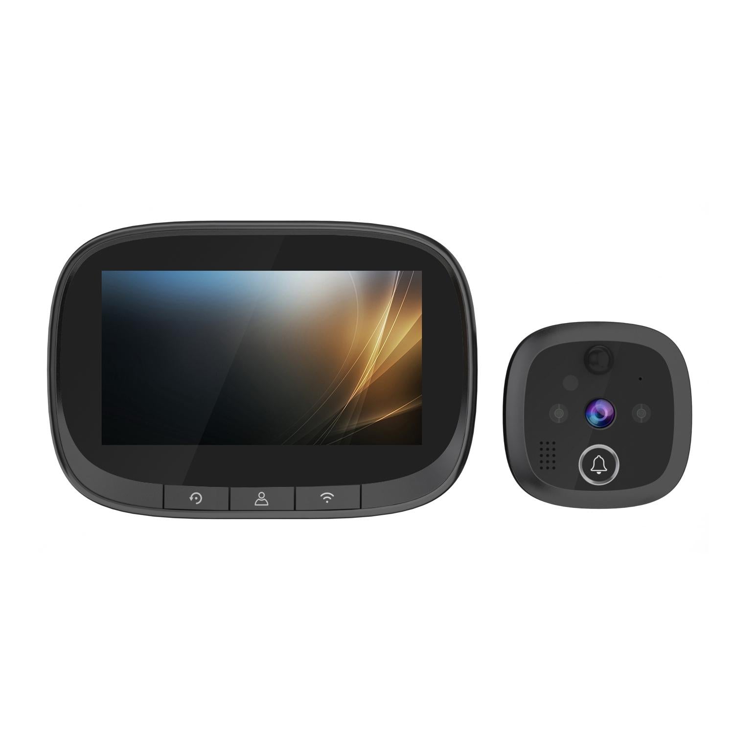 Wireless Video Doorbell With 4.3 Colour Screen And Wifi - Black-1915196864307793920