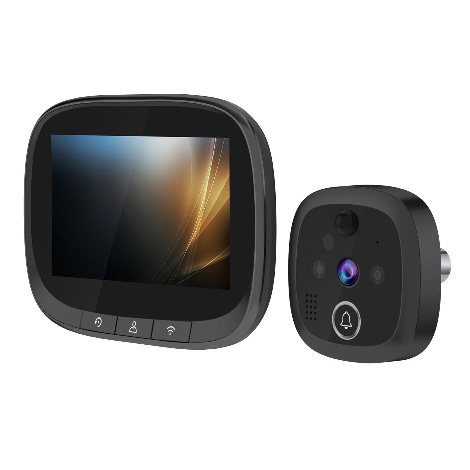Wireless Video Doorbell With 4.3 Colour Screen And Wifi - Black-1915196864307793921