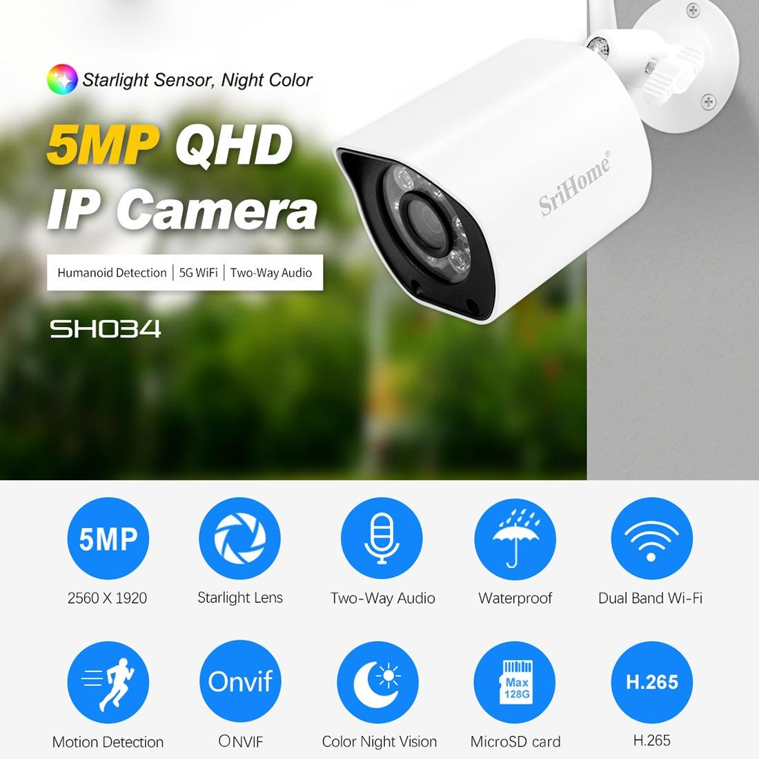 Mini Dual Wifi Outdoor Security Camera With 5.0Mp Resolution And Night Vision - Ip66 Waterproof-1915196655603421186