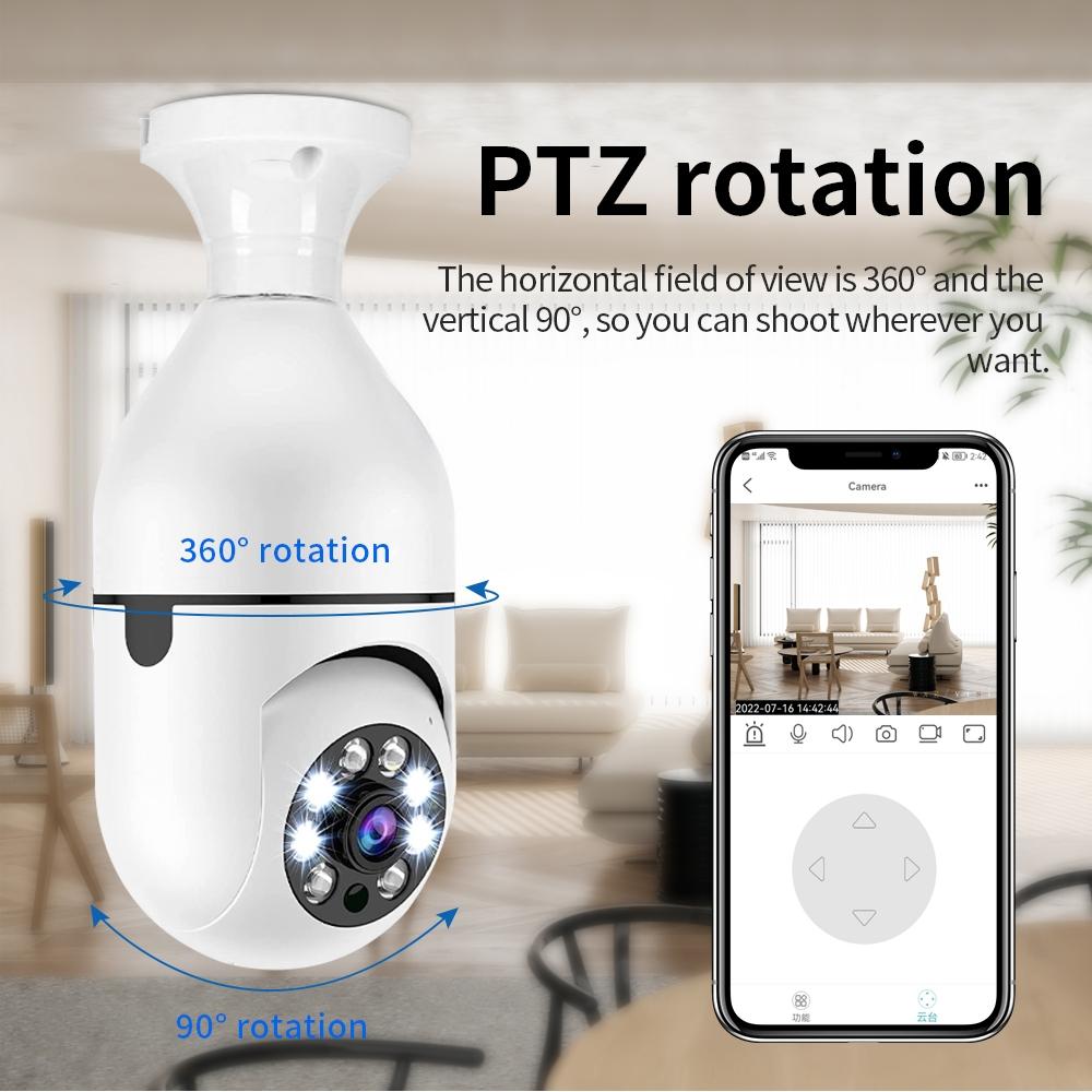 Smart Wifi Light Bulb Camera With Hd 2Mp Resolution Motion Detection Two-Way Audio Night Vision And 8G Tf Card-1915198260465766405
