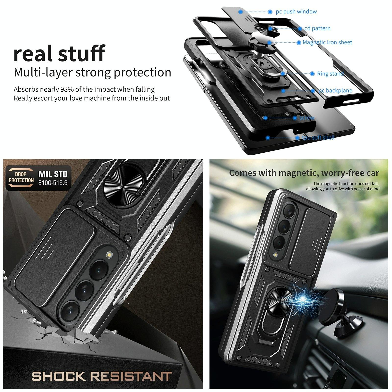 Samsung Galaxy Z Fold 4 Camshield Lanyard Case With Slide Ring-1915196689245933571