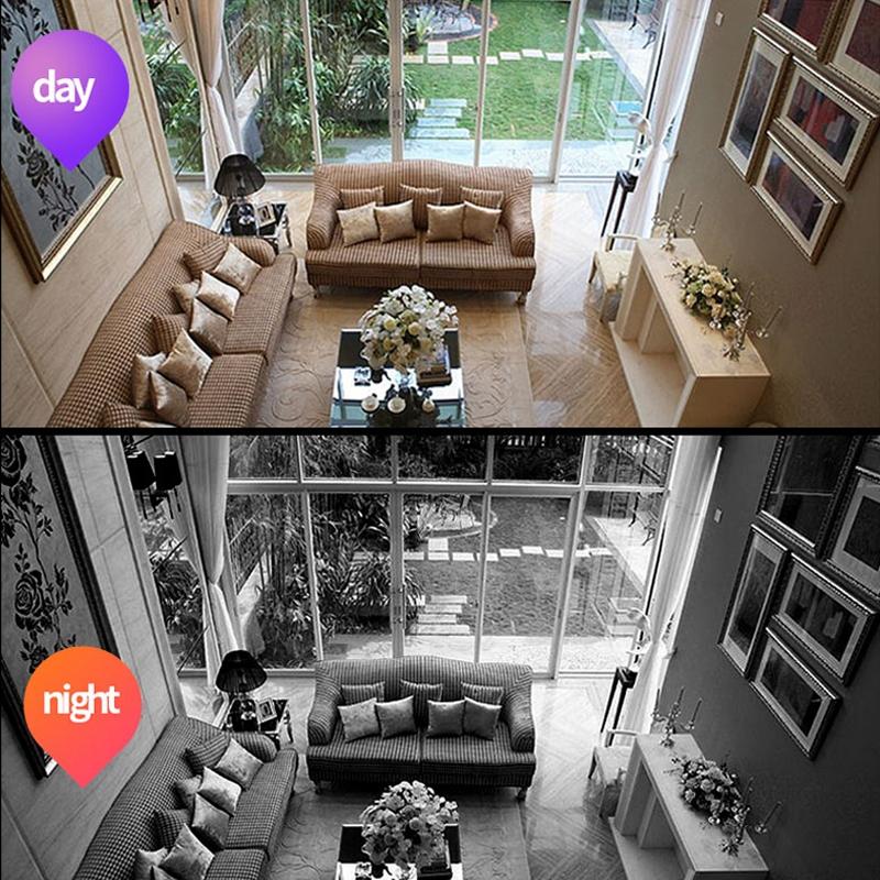 2.0Mp Wifi Light Bulb Camera With Motion Detection And Night Vision - Dual Light Source White-1964932227947171849