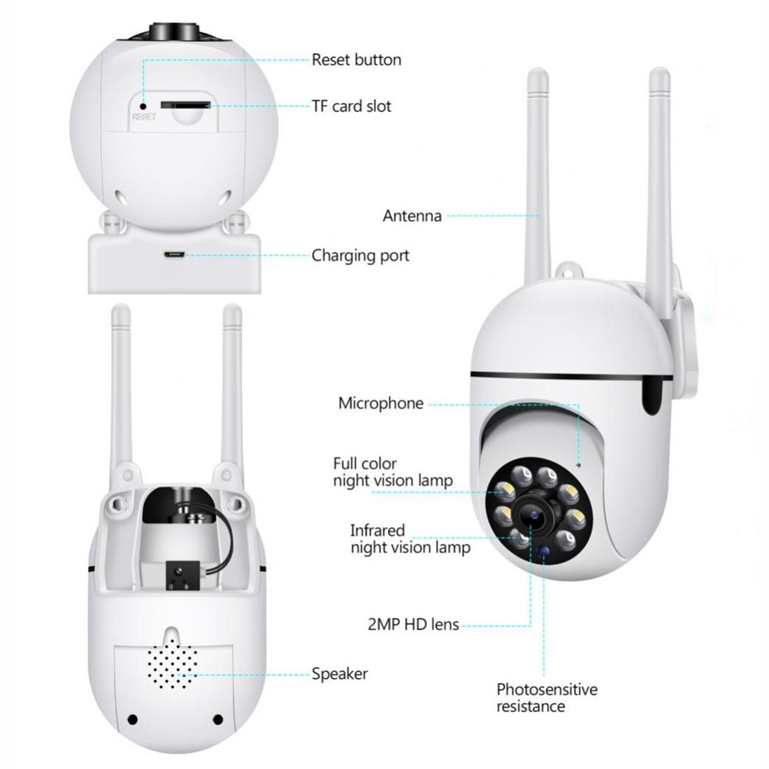 Wireless Hd Smart Camera With Night Vision & Two-Way Audio - No Memory-1915198307387445257