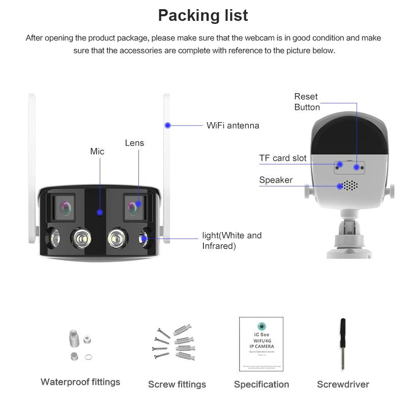 Smart Humanoid Recognition Wifi Alarm Camera - 180 Degree Dual 2Mp Ip-1964932342116126722