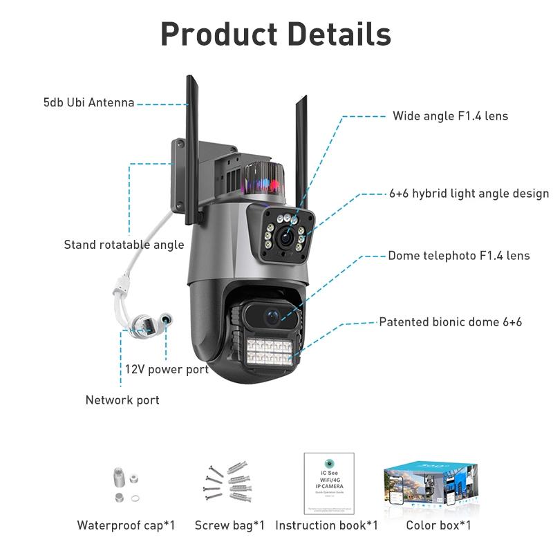 Smart Dual 2Mp Wifi Spherical Ip Camera With Humanoid Recognition And Alarm-1964932337900851202