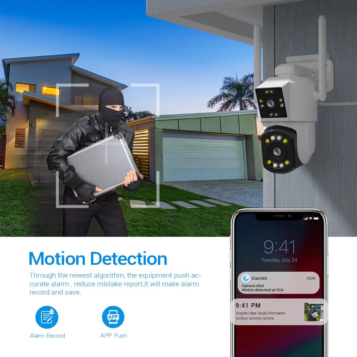 2Mp Dual Lens Dual Screen Wifi Camera With Two-Way Voice & Motion Detection Cloud Storage Support-1915196518768447493