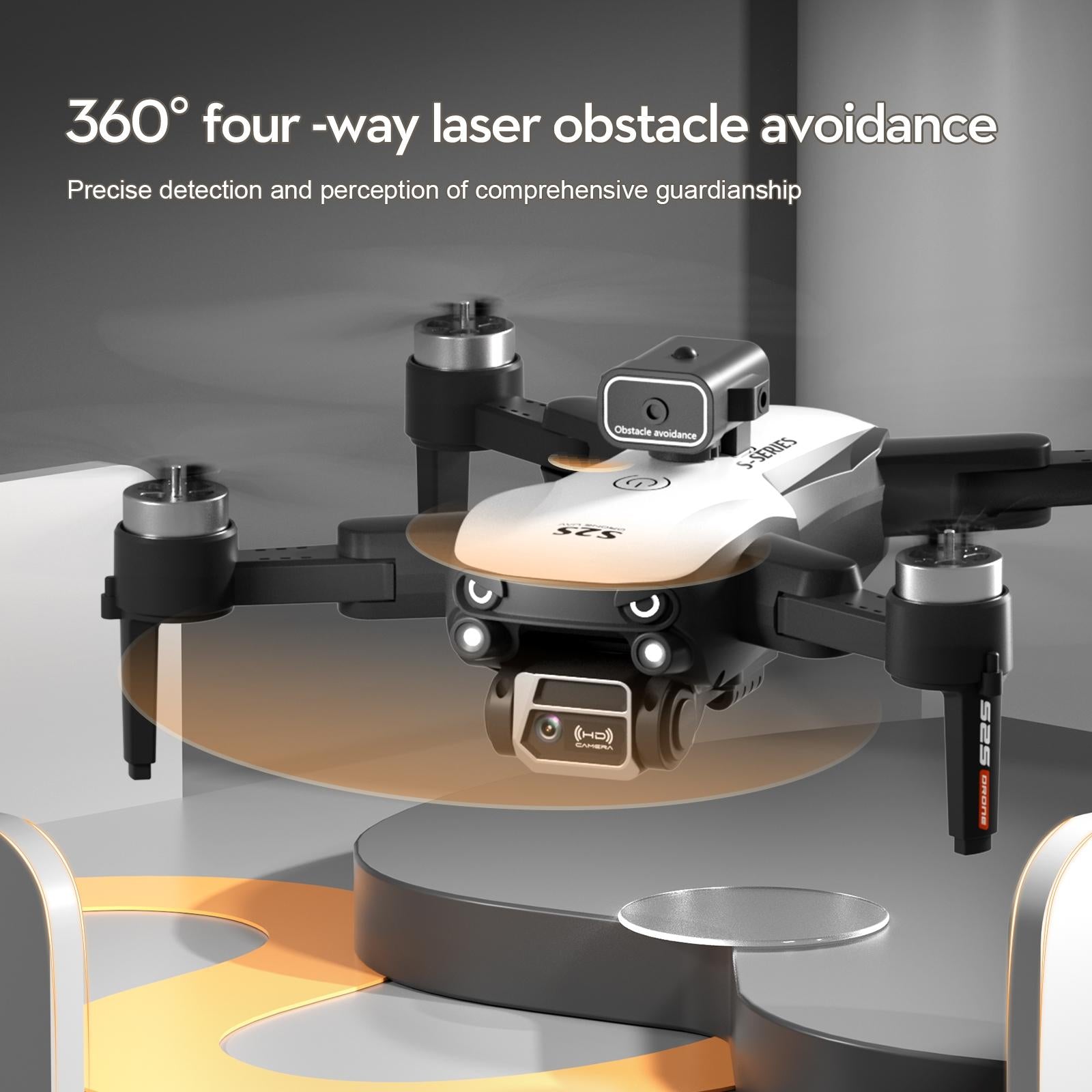 Foldable Dual Lens Drone With Obstacle Avoidance - 4K Aerial Photography White-1922443463115280388