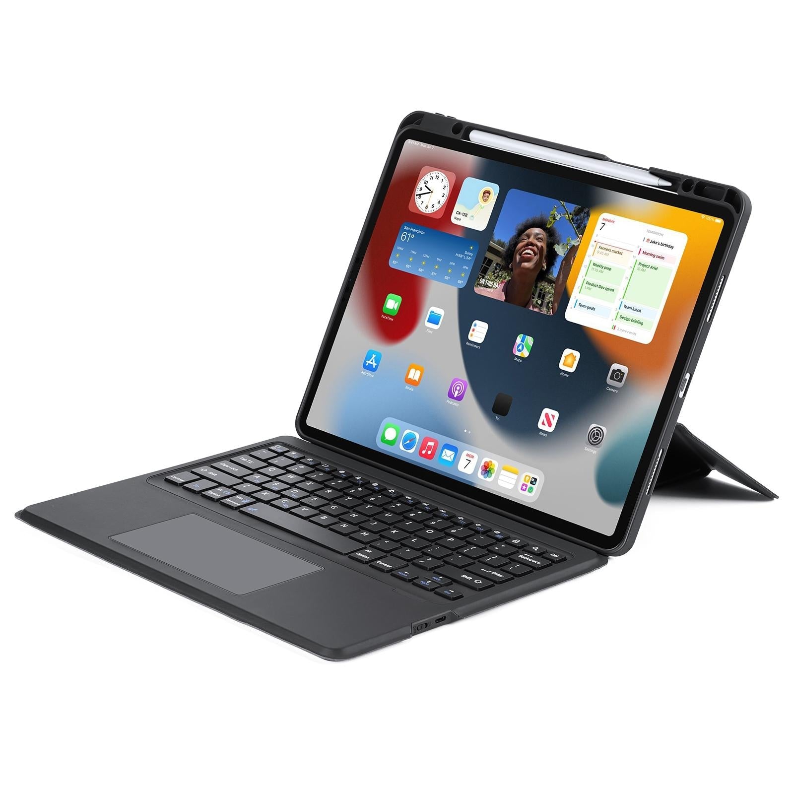 Wireless Bluetooth Keyboard Tablet Case For Ipad Pro 12.9 - Magnetic - Black-1922443430873665536