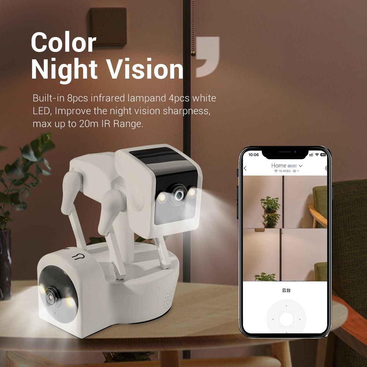 Smart Robot Dog Camera With Dual Lens Wifi Cloud Storage Two-Way Audio Night Vision-1915197806625296390
