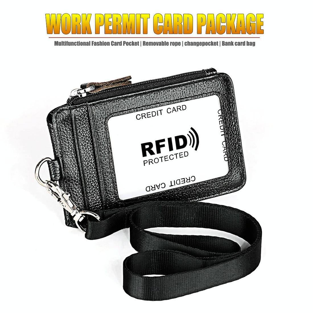 Rfid-Blocking Leather Card Holder - Antimagnetic-1915196810234826754