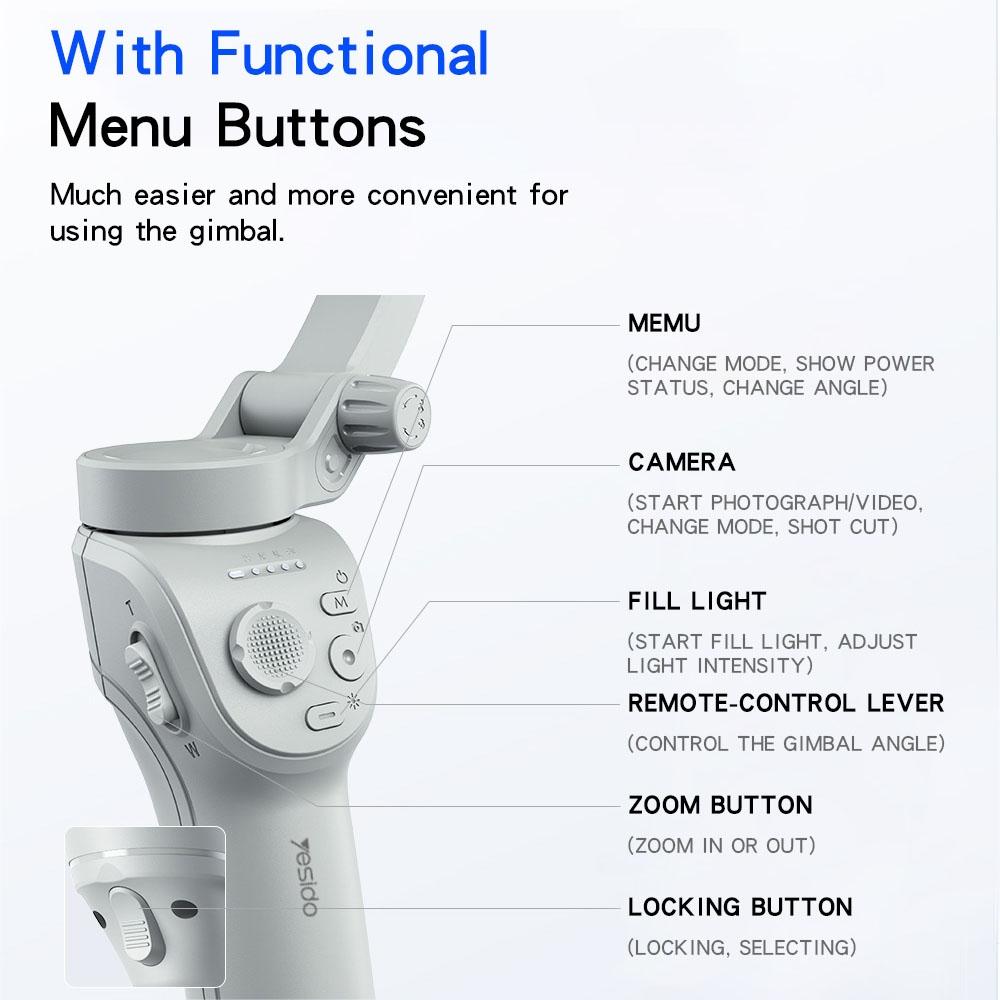 Three-Axis Handheld Gimbal For Sf18 Phone - Anti-Shake White-1915196840559644675