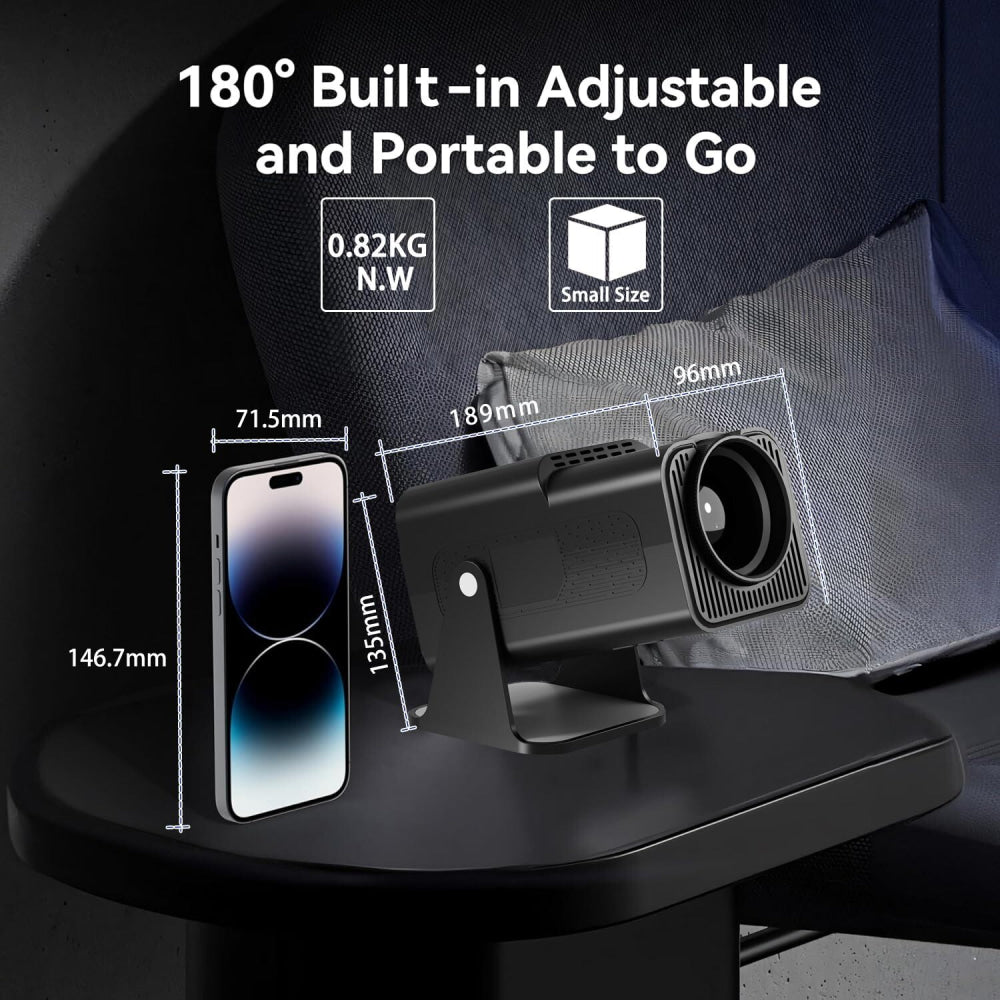Portable 4K Android 12.0 Mini Wifi Projector For Home Use-1915196526196559875