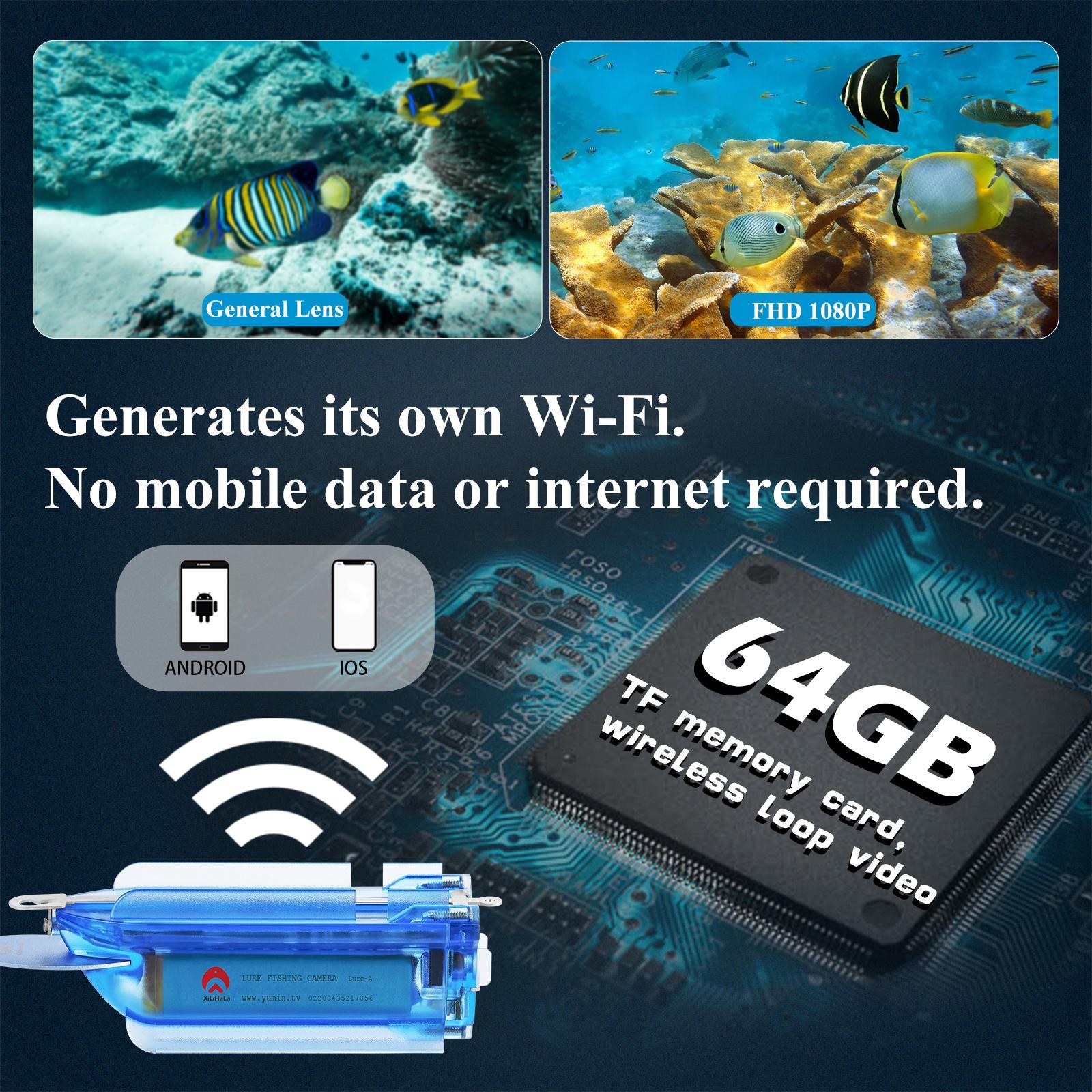 Wireless Underwater Fishing Camera With Loop Recording And Remote Control - Blue-1915196892275412997