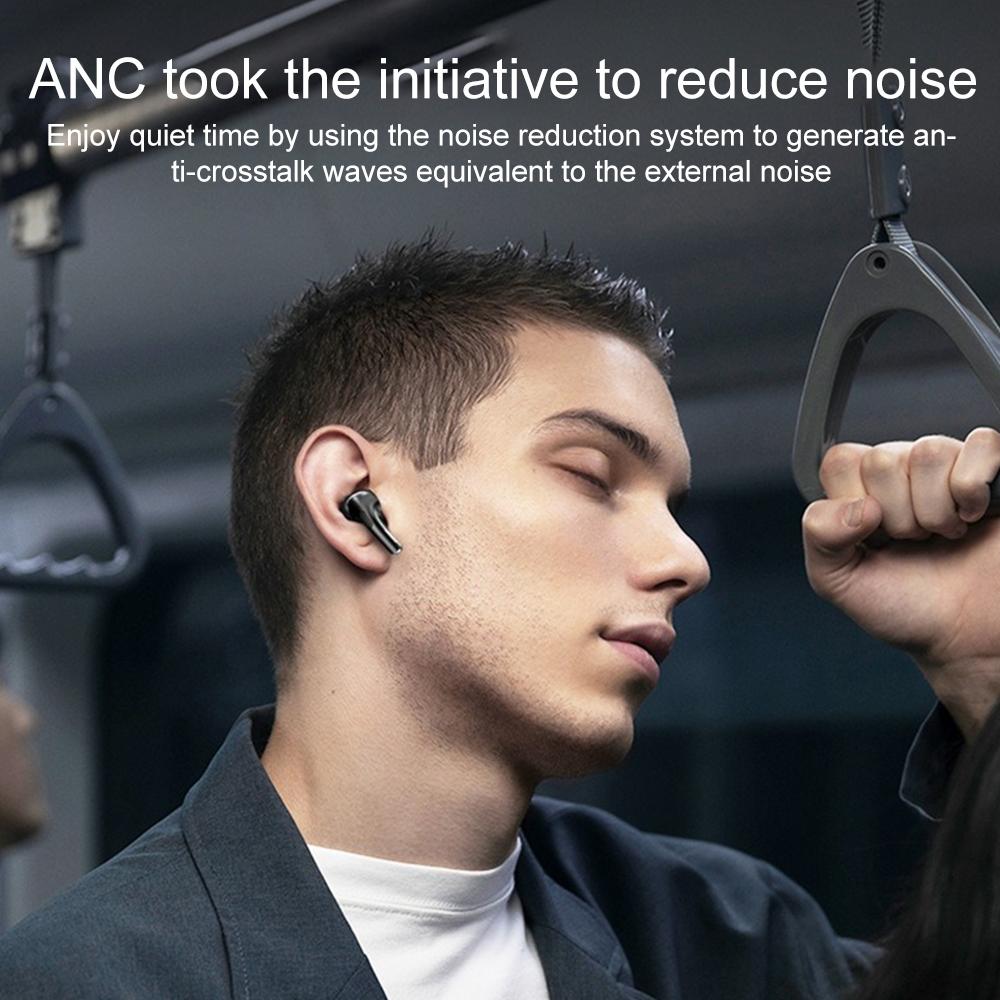 Wireless Bluetooth Earphone With Touch Screen & Noise Reduction - White-1915196825372069891