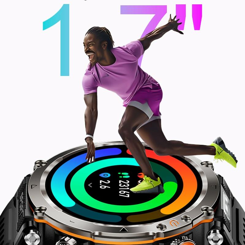 Waterproof Smart Watch With Flashlight Banknote Detector And Compass - Steel Band-1915196951805169669