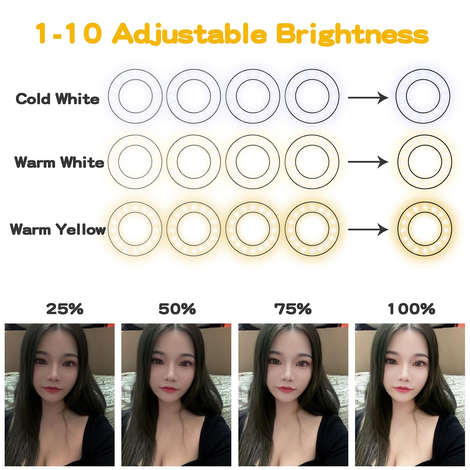 Adjustable 3.5 Live Broadcast Led Fill Light With Phone Clamp-1915197582213255174