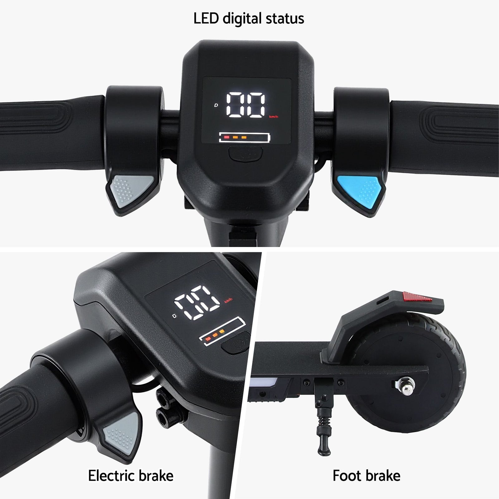 Electric Scooter 180W 18KM/H Foldable Height Adjustable Portable Riding Commuter Teens Adults
