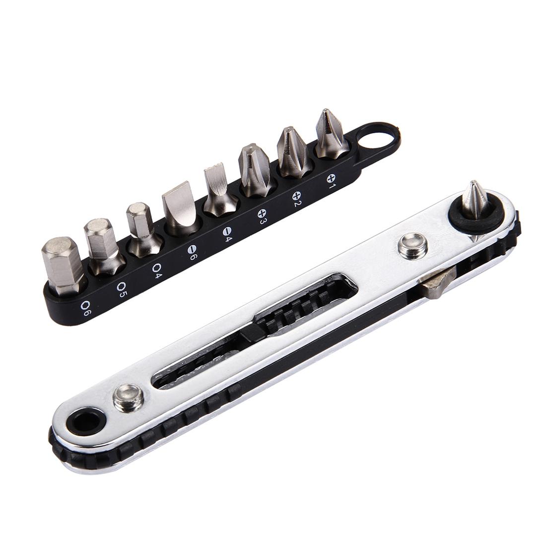 9-In-1 Thin Ratchet Wrench Set - Straight-1915198040130588672