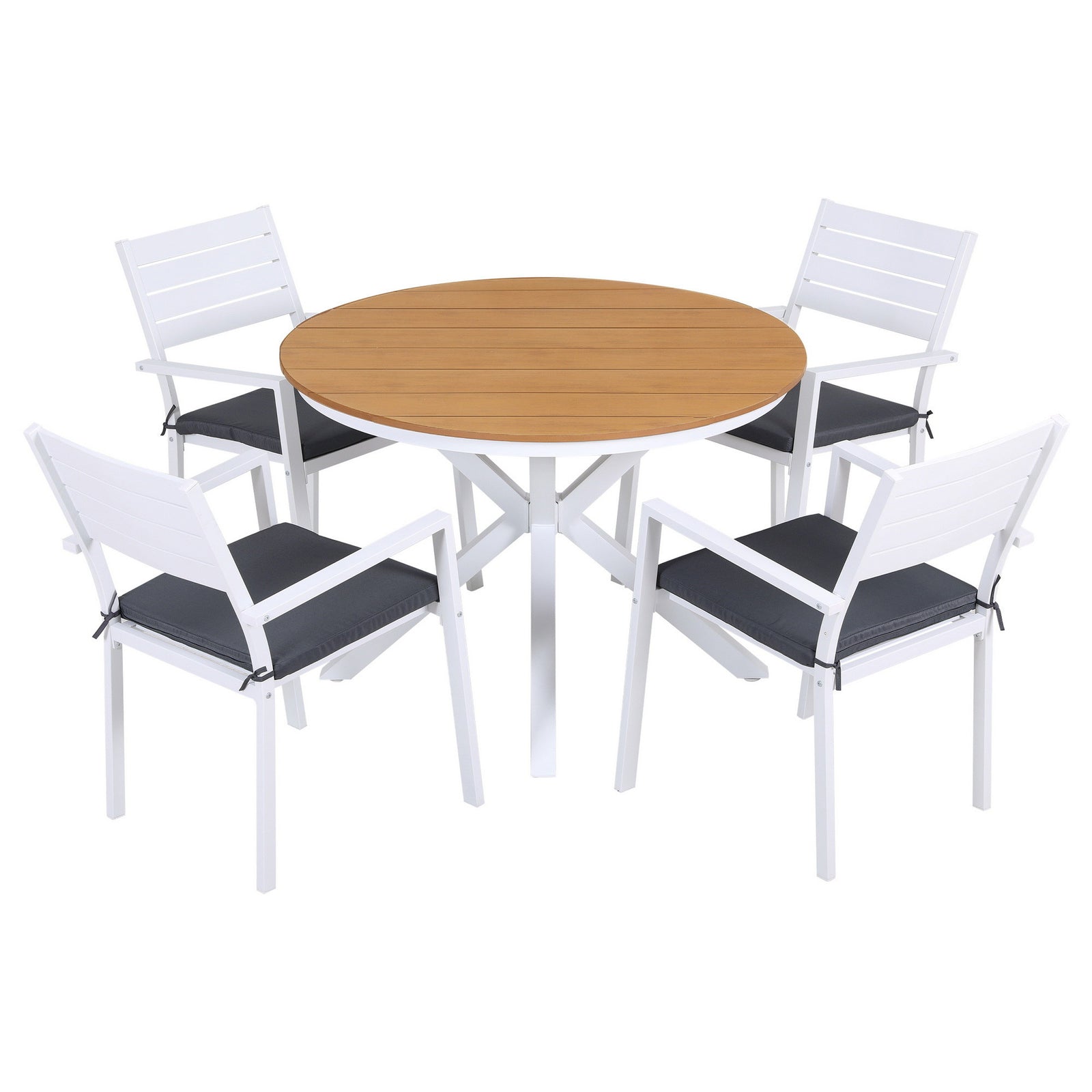 Gardeon Outdoor Dining Set 5 Piece Aluminum WPC Tabletop Patio Furniture