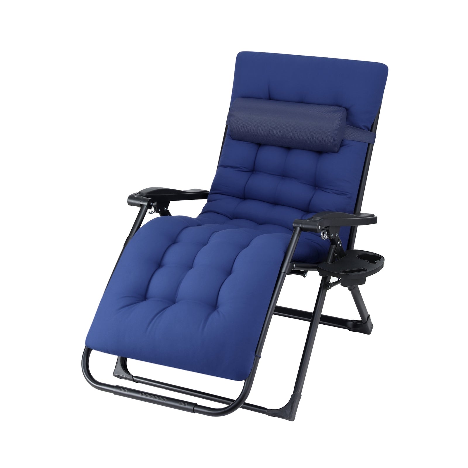 Gardeon Sun Lounge Lounger Folding Camping Zero Gravity Chair Outdoor Furniture XL Blue