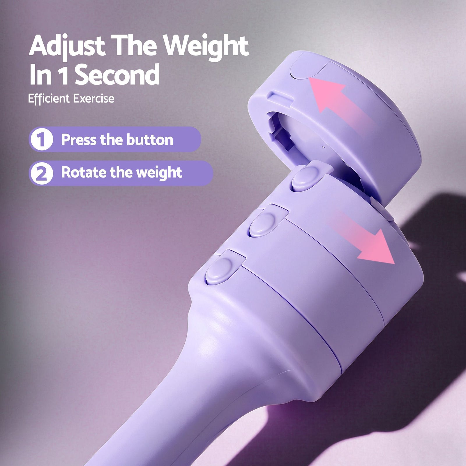 Everfit Adjustable Dumbbell Set 2.5kg x 2 Weights Set 4-in-1 for Women Home Gym Purple
