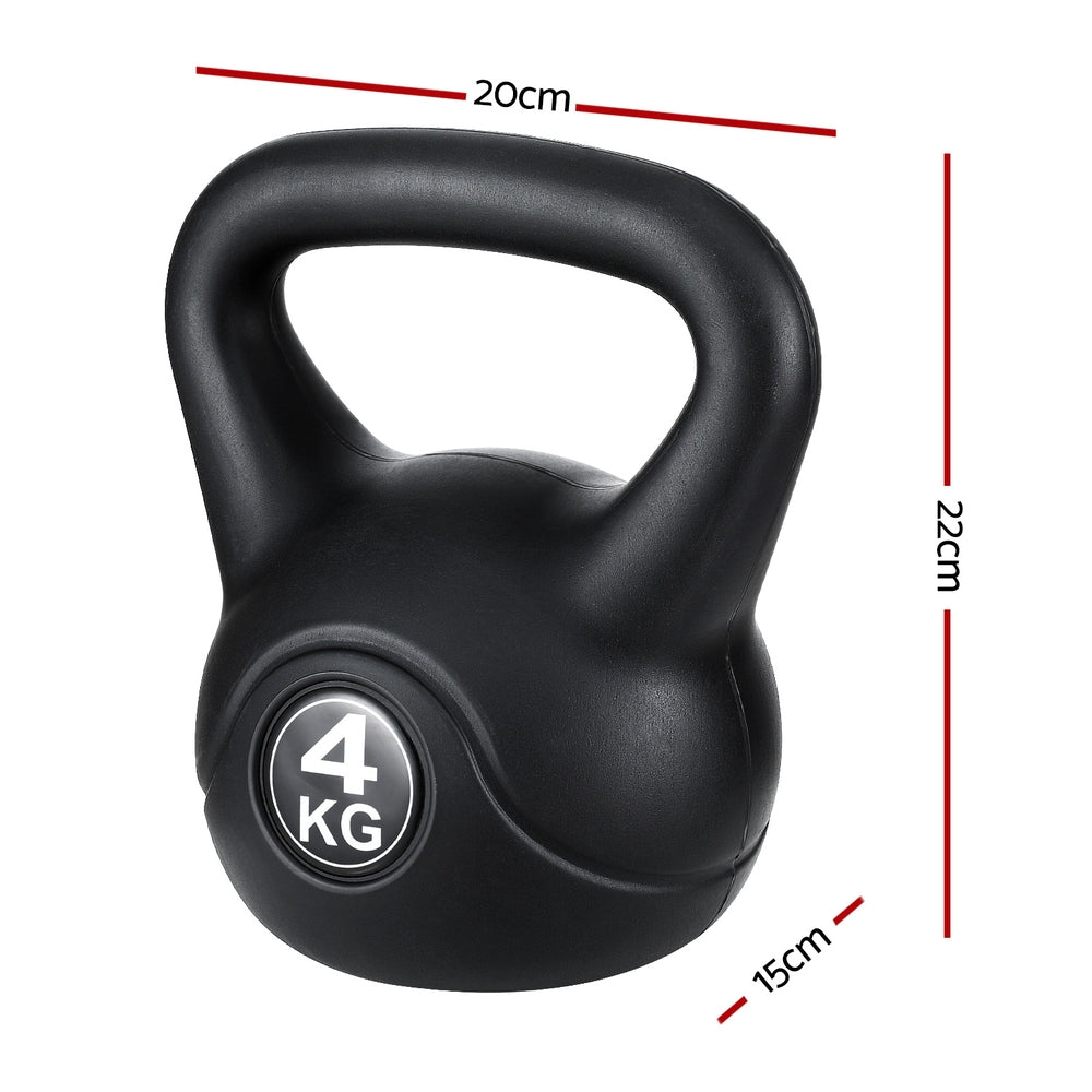 Everfit 4kg Kettlebell Set Weight Lifting Bench Dumbbells Kettle Bell Gym Home