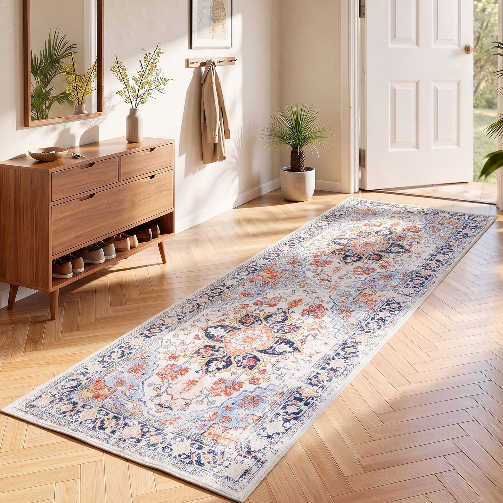 Artiss 80 x 180 cm Runner Rugs For Living Room No Heavy Rubber Crease-Free Foldable Design For Kitchen Entryway And Bedroom 100% Polyester Water-repellent Resistant Non-Shedding