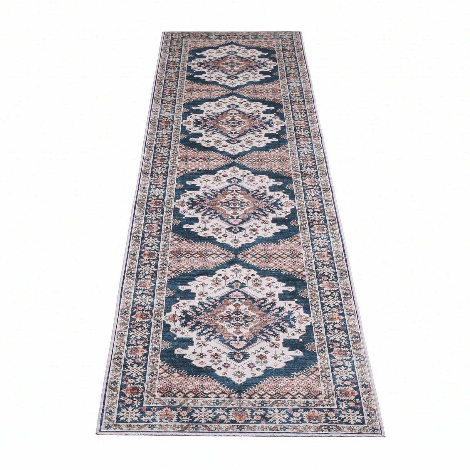 Artiss 60 x 300 cm Washable Runner Area Rug No Hard Glue Quilt-Like Soft for Home Decor, 0.5cm Ultra-Thin Pet Friendly Bohemian Medallion Bedroom Carpet