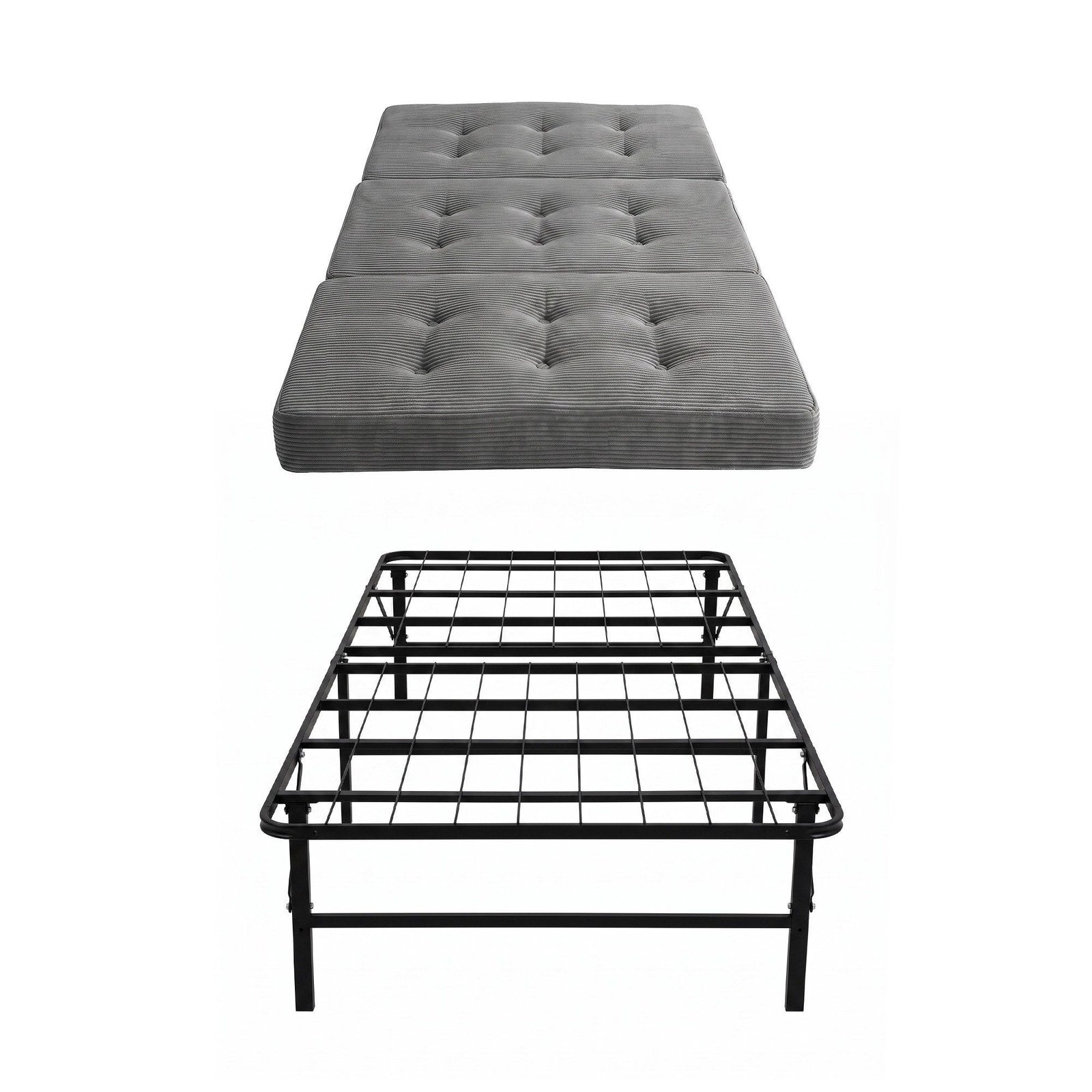 Giselle Single Folding Bed with Mattress Metal Frame Guest Bed 15cm Foam Foldable