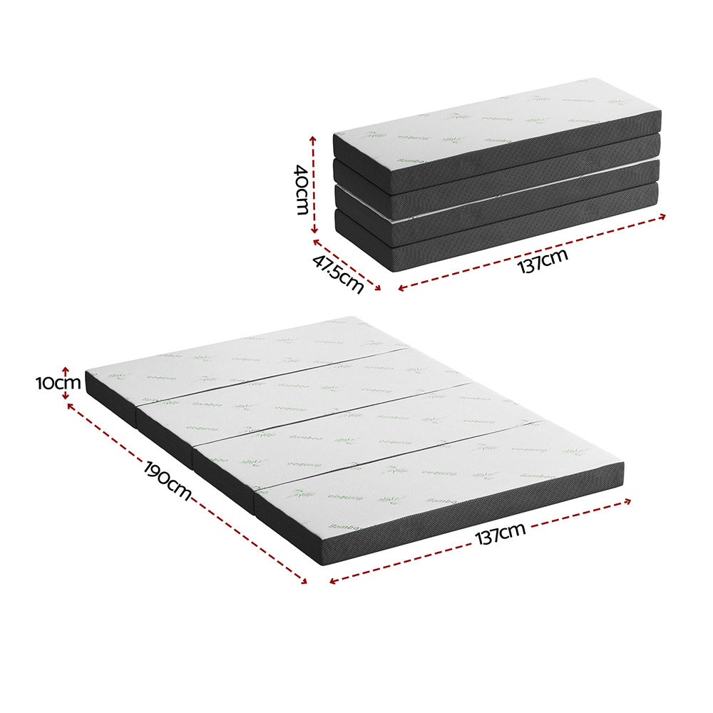 Giselle Foldable Mattress Folding Foam Mattresses Bamboo Double