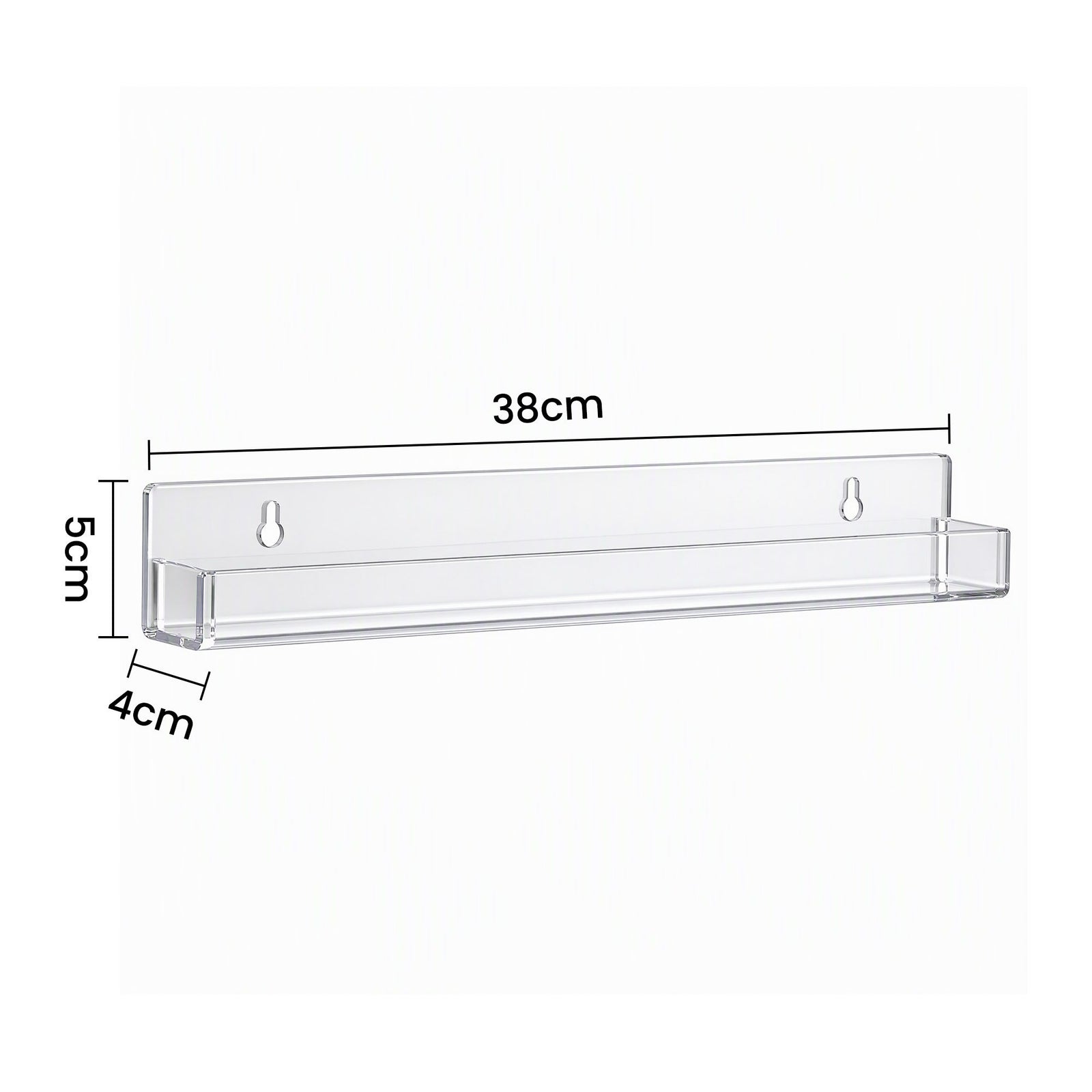Artiss 6-Pack Acrylic Wall Shelves, Clear Floating Display Shelf with Detachable Panels & Front Lip
