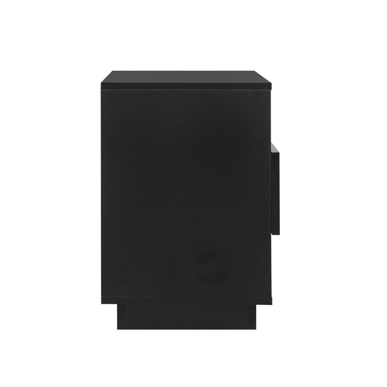 Artiss 2x Bedside Table LED with 2 Shelves - HANA Black