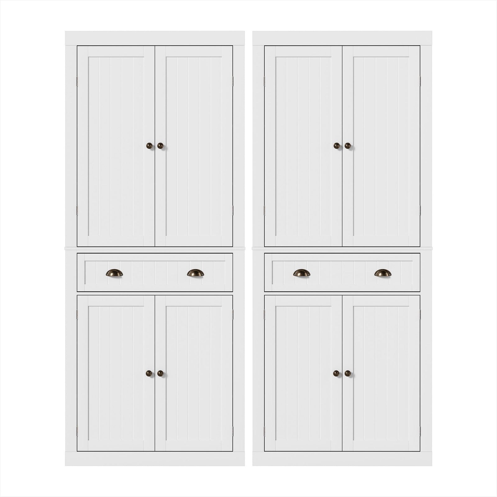 Artiss 2x Buffet Sideboard Cabinet 6-Tier Storage Pantry Cupboard Drawer White