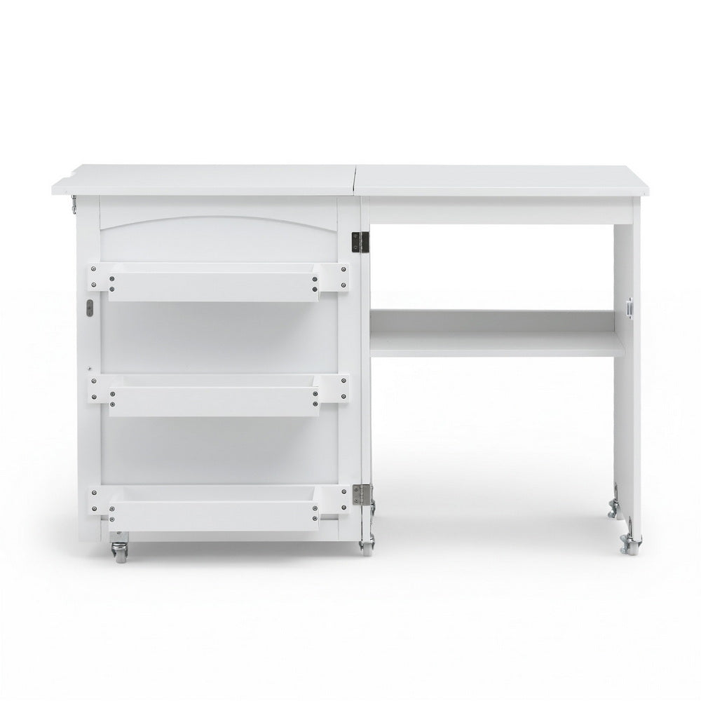 Artiss Folding Sewing Table Sewing Machine Desk Multi-functional Rolling Work Table Craft Station