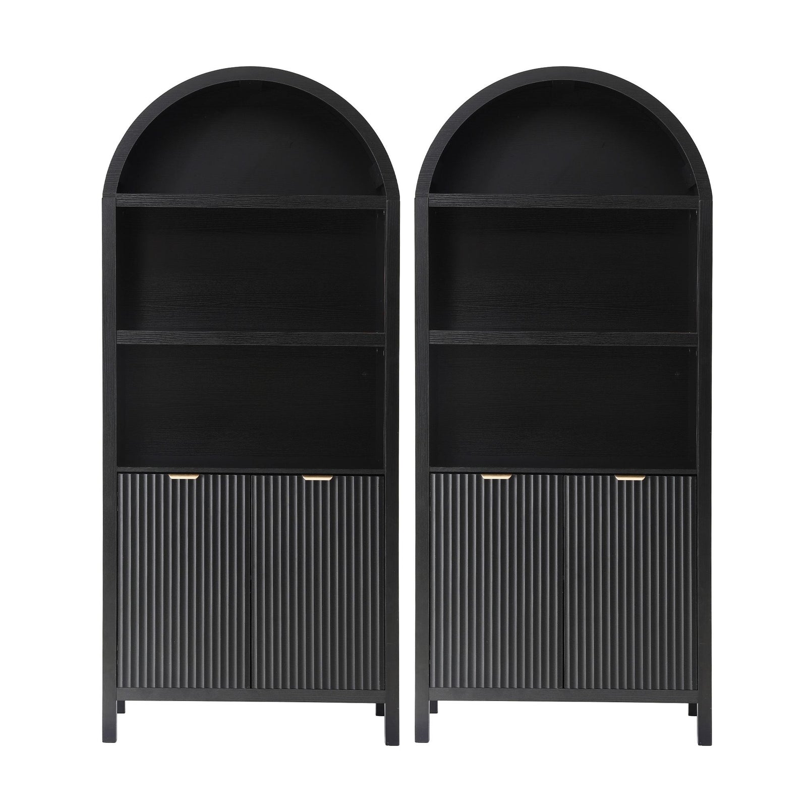 Artiss Buffet Sideboard Cabinet Pantry X2 180CM Arched Storage Bookshelf Black