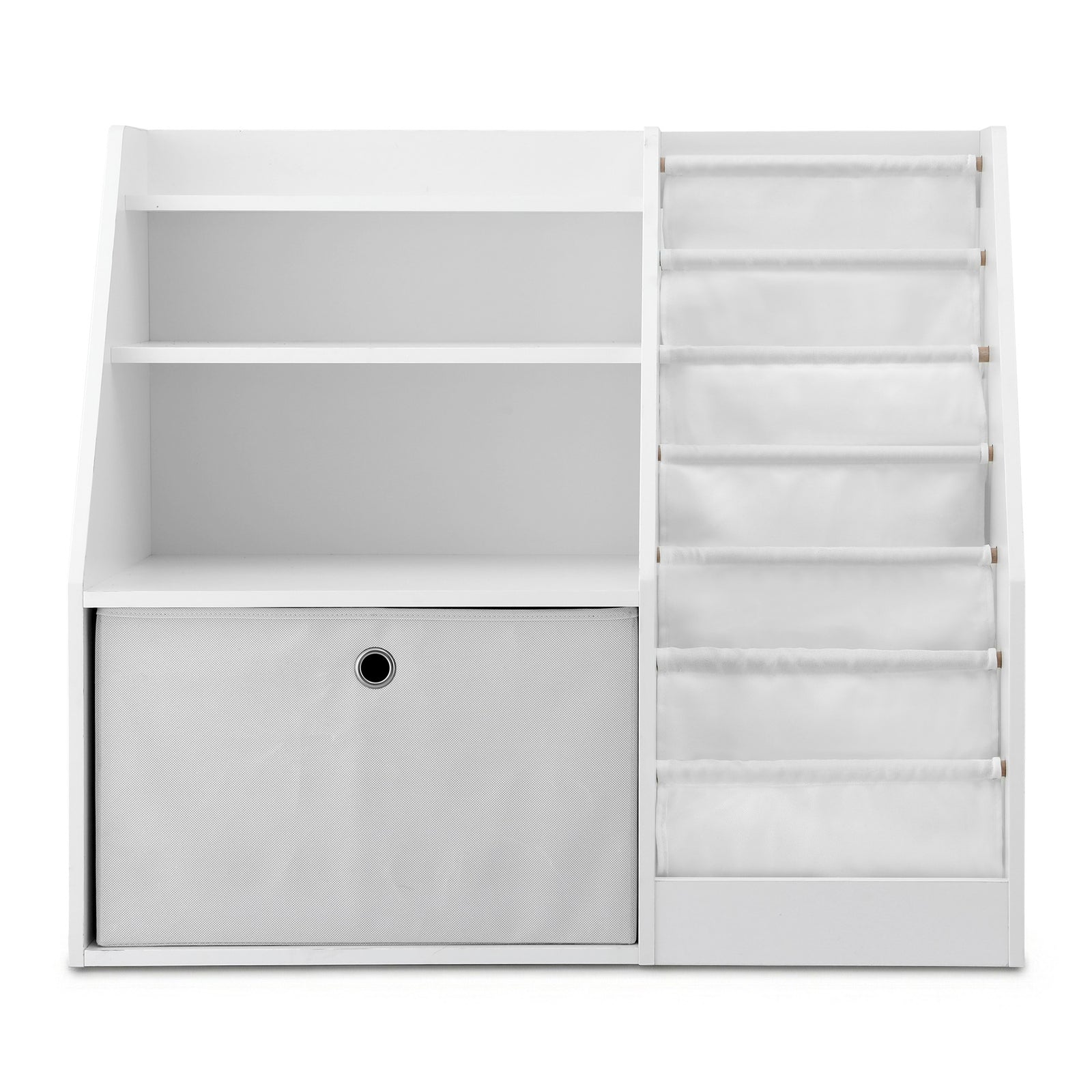 Keezi Kids Bookshelf Children Bookcase Organizer Storage Rack Display Drawer White