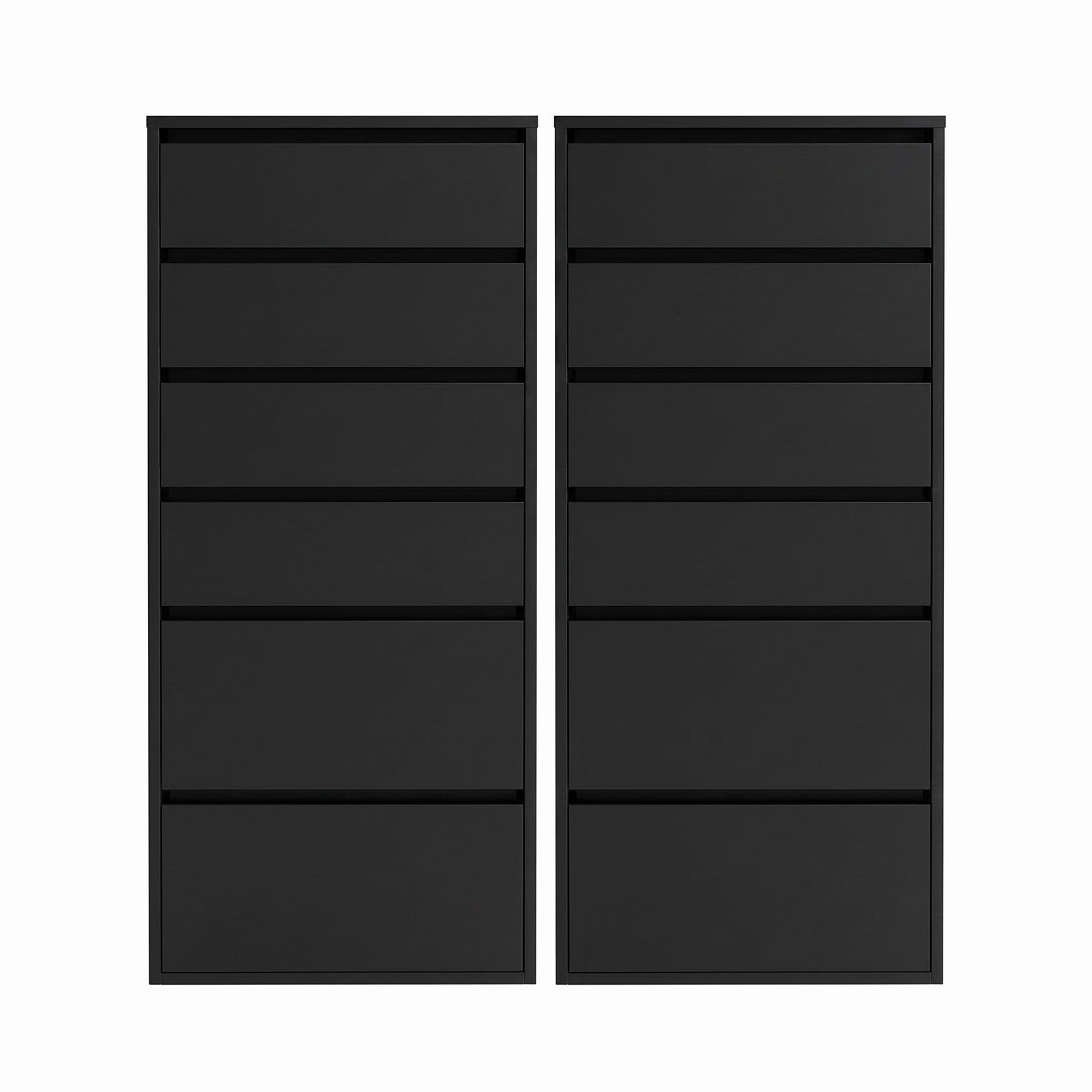 Artiss 2x Chest of 6 Drawers Dresser Tallboy Black