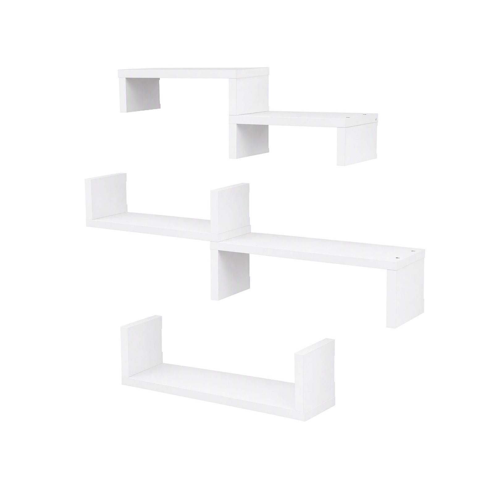 Artiss Floating Wall Shelves Set of 5 Mounted U-Shape Display Ledge, White